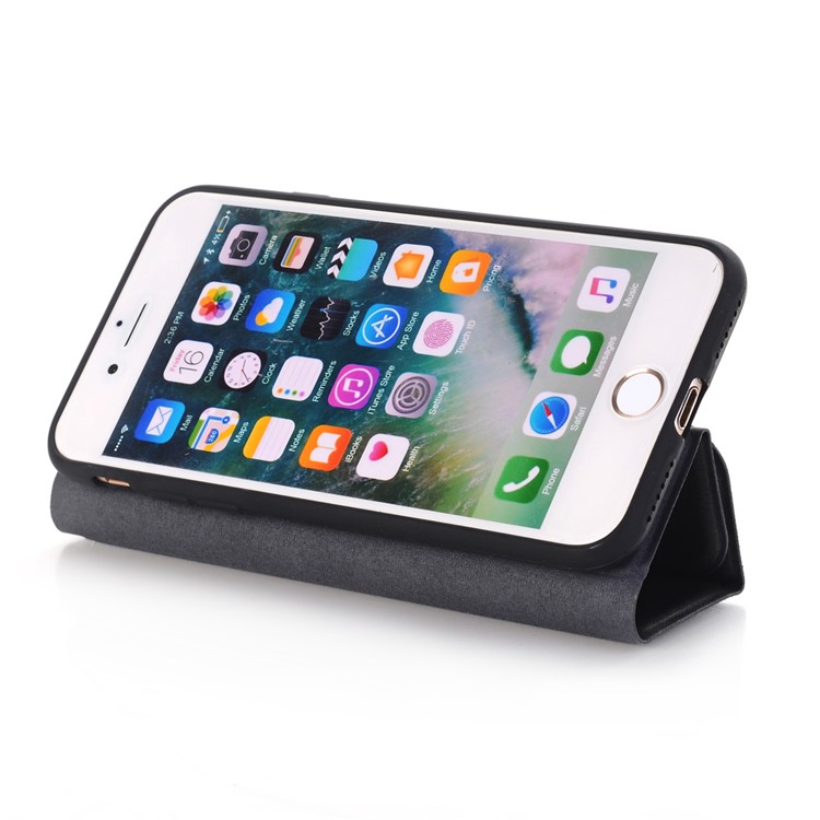 Retro Style Leather Stand Case for iPhone 8/7 - Black-4