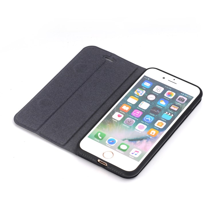 Retro Style Leather Stand Case for iPhone 8/7 - Black-9