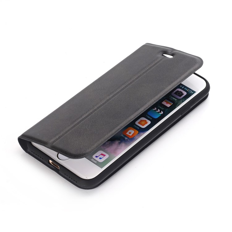 Retro Style Leather Magnetic Stand Phone Casing for iPhone 6s / 6 - Black-7