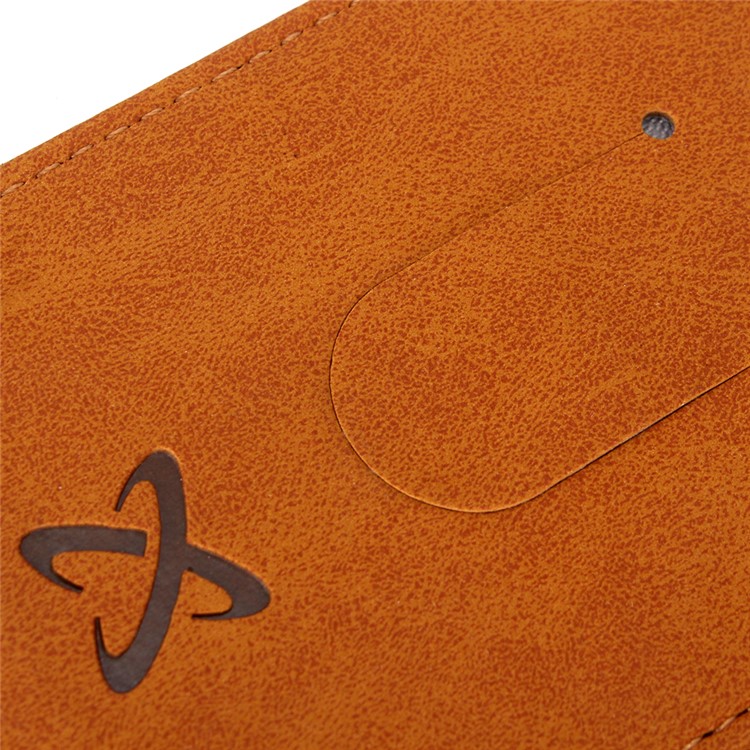 Oil Wax Genuine Leather Card Slots Stand Auto-absorbed Case for iPhone 8 / 7 4.7 inch - Red-14