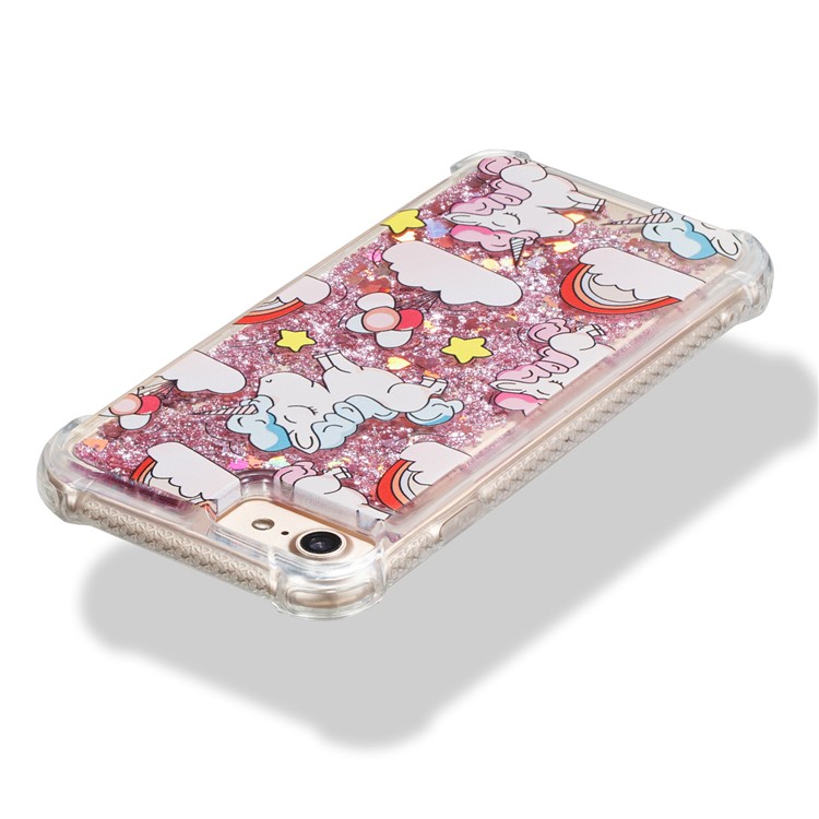 Liquid Glitter Powder Quicksand Shockproof TPU Back Case for iPhone 8 / 7 4.7 inch - Unicorns-2