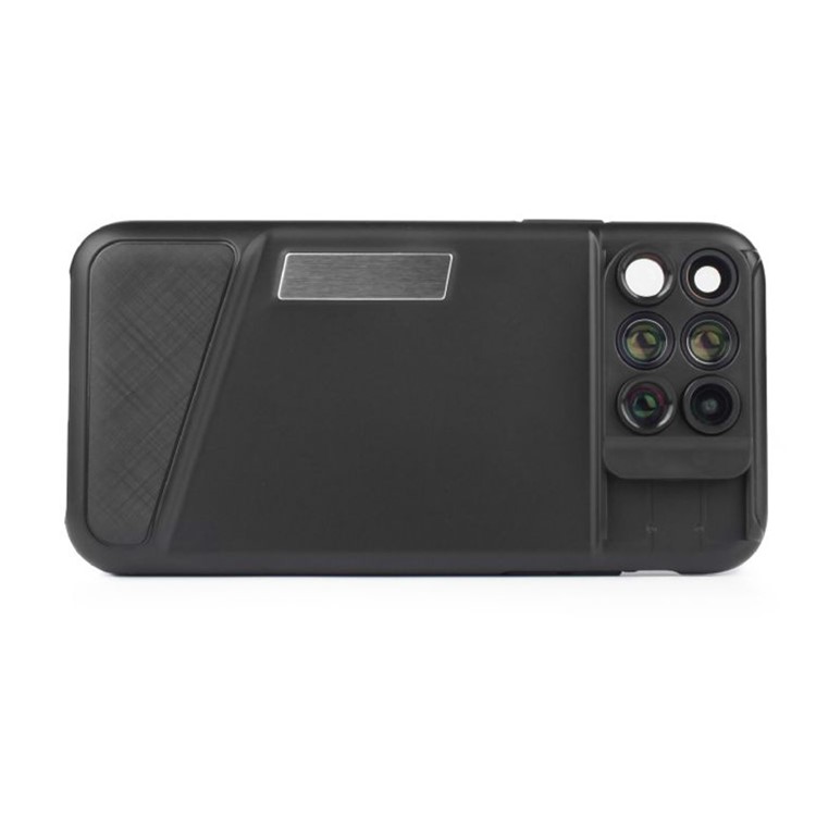 6 in 1 Wide Angle Fisheye Telephoto Macro External Phone Camera Lens Back Case for iPhone X/10-9