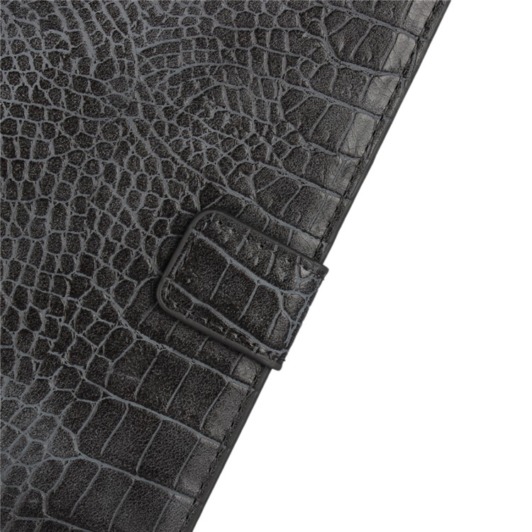 Crocodile Texture Leather Stand Shell with Strap for iPhone 8 Plus / 7 Plus 5.5 inch - Black-6