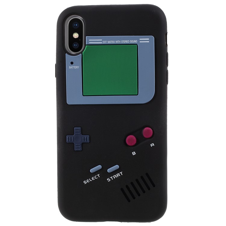 Game Boy Silicone Jelly Skin Case for iPhone X - Black-3