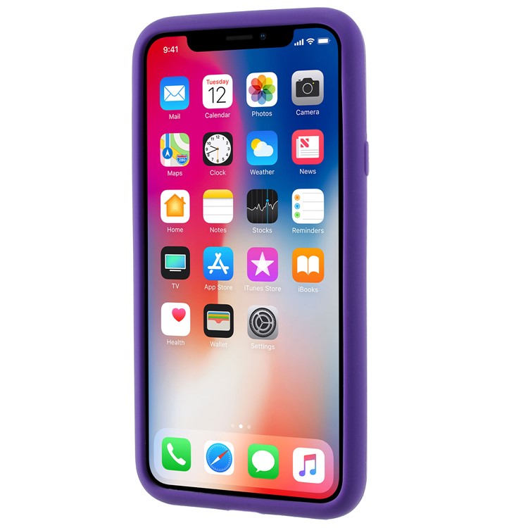 Creative Game Boy Silicone Jelly Skin Case for iPhone X - Purple-3