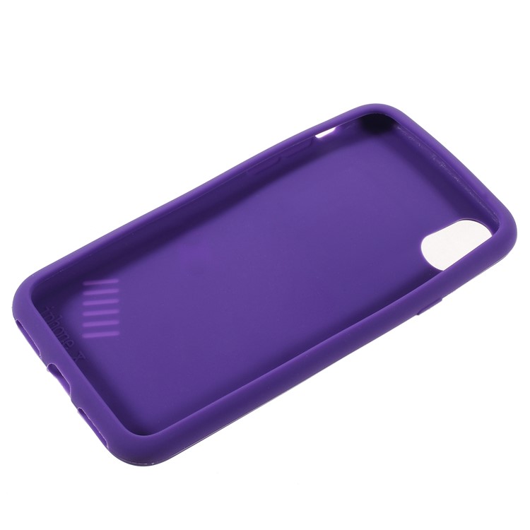Creative Game Boy Silicone Jelly Skin Case for iPhone X - Purple-4
