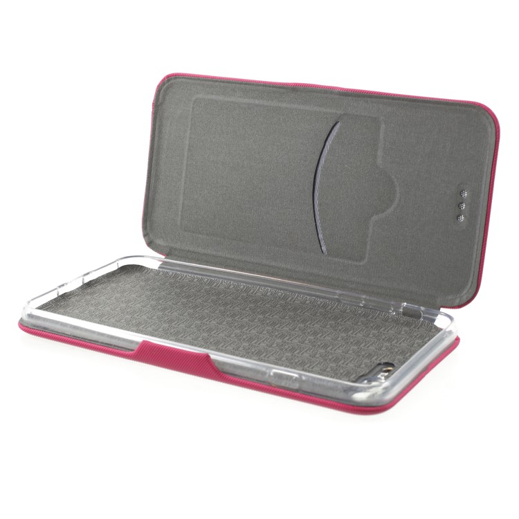 Twill Grain Leather Card Holder Stand Mobile Casing for iPhone 8 Plus / 7 Plus 5.5 inch - Rose-6