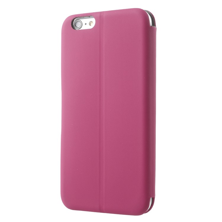 Twill Grain Leather Card Holder Stand Case for iPhone 6s Plus/6 Plus 5.5-inch - Rose-2