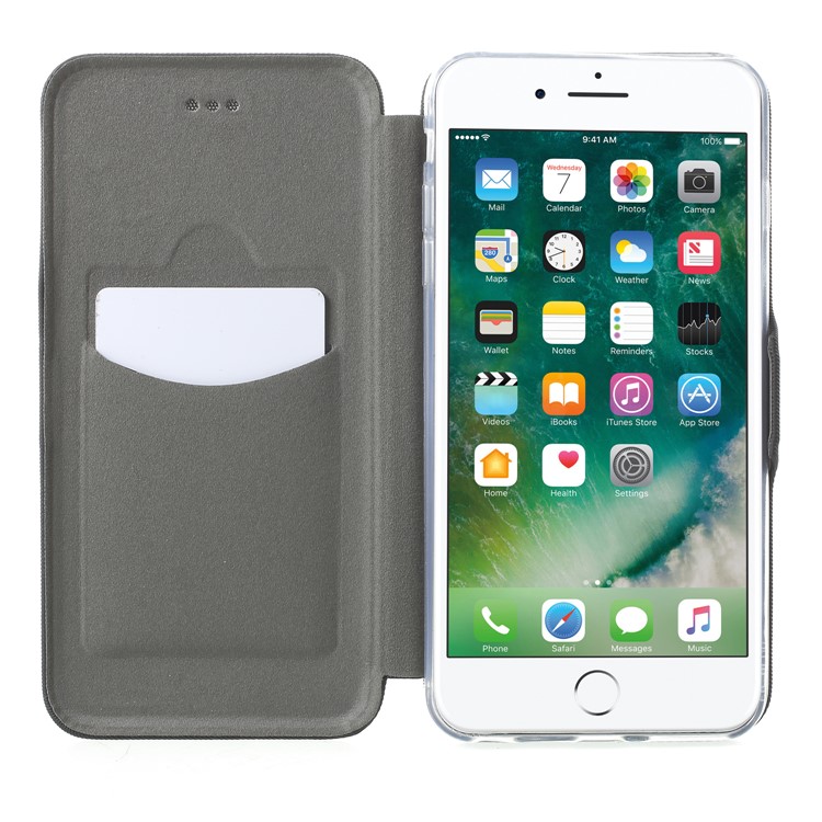 Twill Grain Leather Card Holder Stand Case for iPhone 6s Plus/6 Plus 5.5-inch - Rose-7