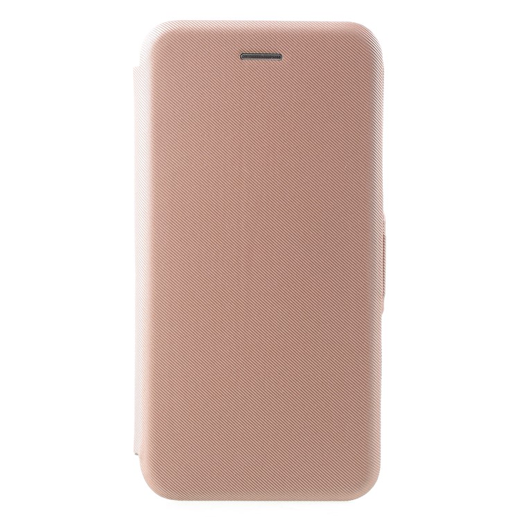 

Twill Grain Leather Card Holder Stand Mobile Phone Case for iPhone 6s Plus/6 Plus 5.5-inch - Rose Gold