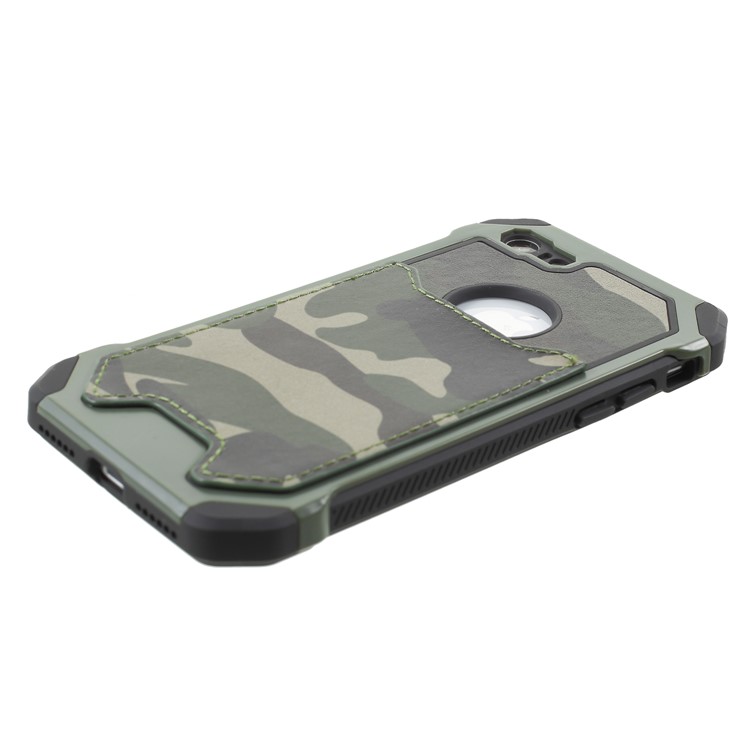 For iPhone 8 4.7 inch Detachable Camouflage Pattern TPU PC Hybrid Card Slot Case - Green-3