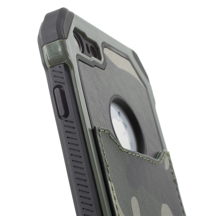 For iPhone 8 4.7 inch Detachable Camouflage Pattern TPU PC Hybrid Card Slot Case - Green-5