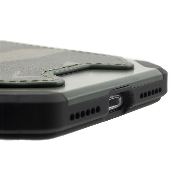 For iPhone 8 4.7 inch Detachable Camouflage Pattern TPU PC Hybrid Card Slot Case - Green-6