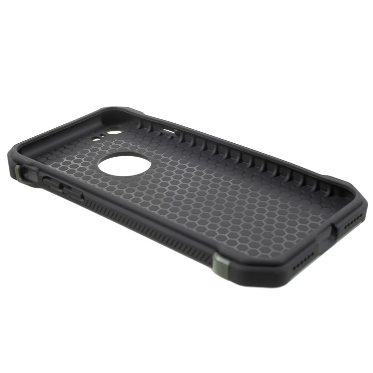 For iPhone 8 4.7 inch Detachable Camouflage Pattern TPU PC Hybrid Card Slot Case - Green-7
