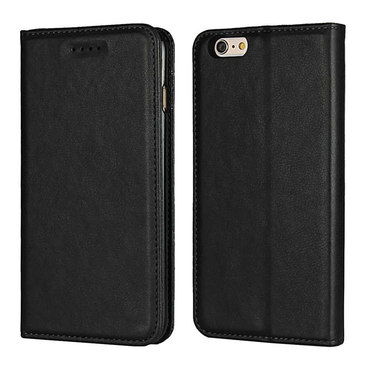 New Style PU Leather Stand Wallet Phone Case for iPhone 6s Plus / 6 Plus - Black-1