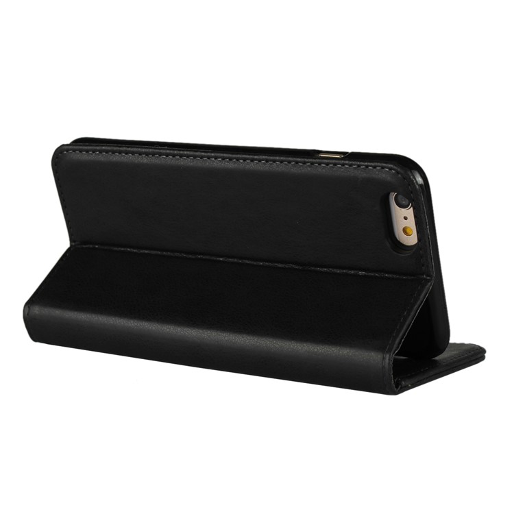 New Style PU Leather Stand Wallet Phone Case for iPhone 6s Plus / 6 Plus - Black-4