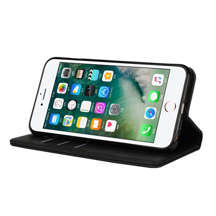 New Style PU Leather Stand Wallet Phone Case for iPhone 6s Plus / 6 Plus - Black-5