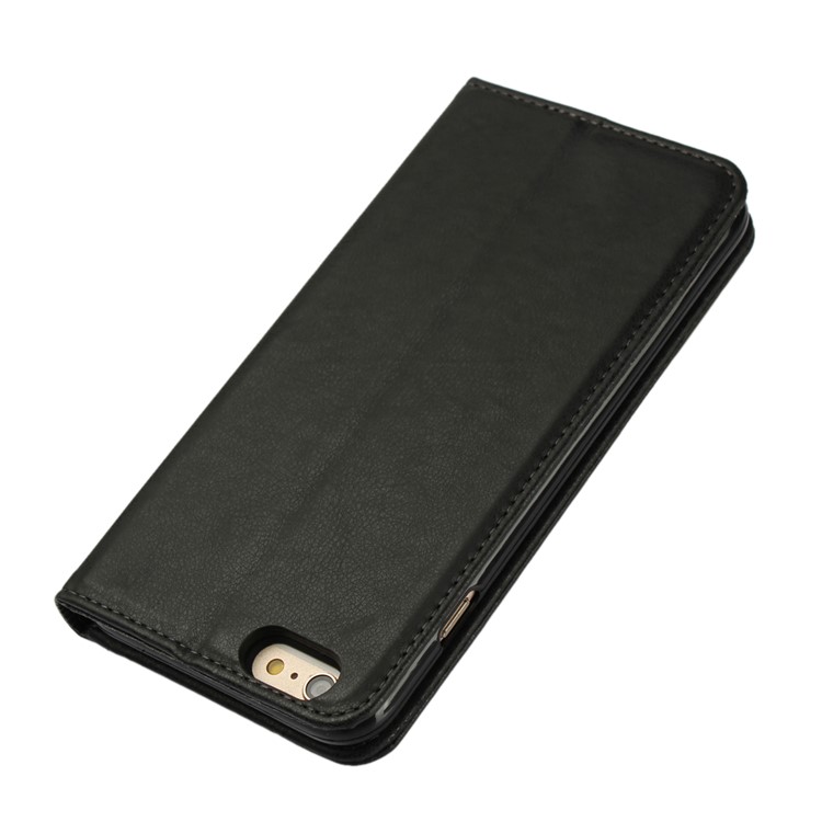 New Style PU Leather Stand Wallet Phone Case for iPhone 6s Plus / 6 Plus - Black-7