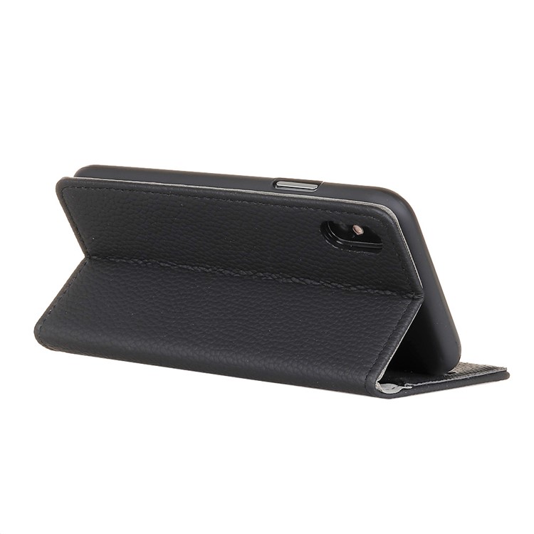 Litchi Texture Leather Wallet Stand Mobile Case for iPhone X/10 5.8 inch - Black-3