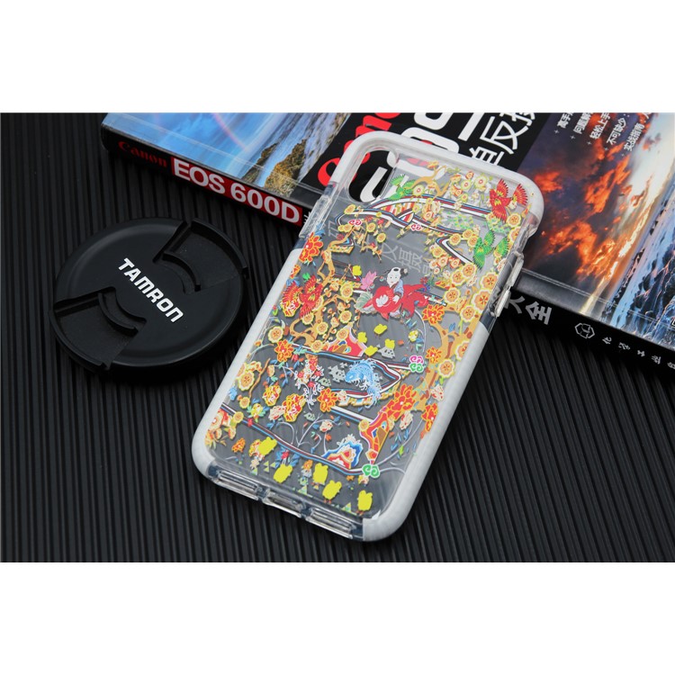 Chinese New Year Style Pattern Printing PC + TPU Hybrid Phone Case for iPhone X (Ten) 5.8 inch - White-3