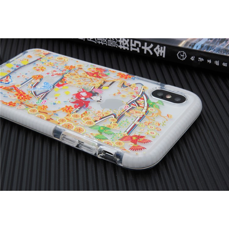 Chinese New Year Style Pattern Printing PC + TPU Hybrid Phone Case for iPhone X (Ten) 5.8 inch - White-4