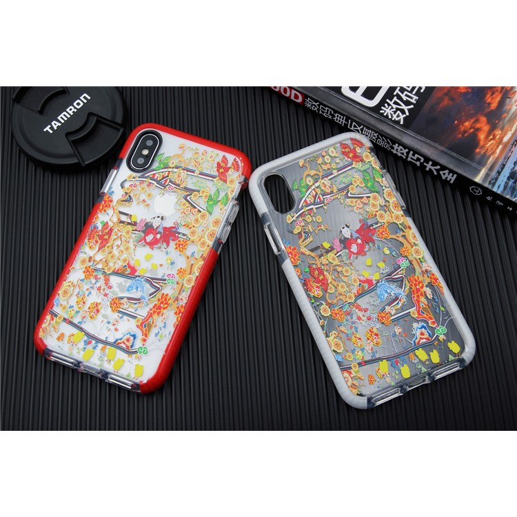 Chinese New Year Style Pattern Printing PC + TPU Hybrid Phone Case for iPhone X (Ten) 5.8 inch - White-8