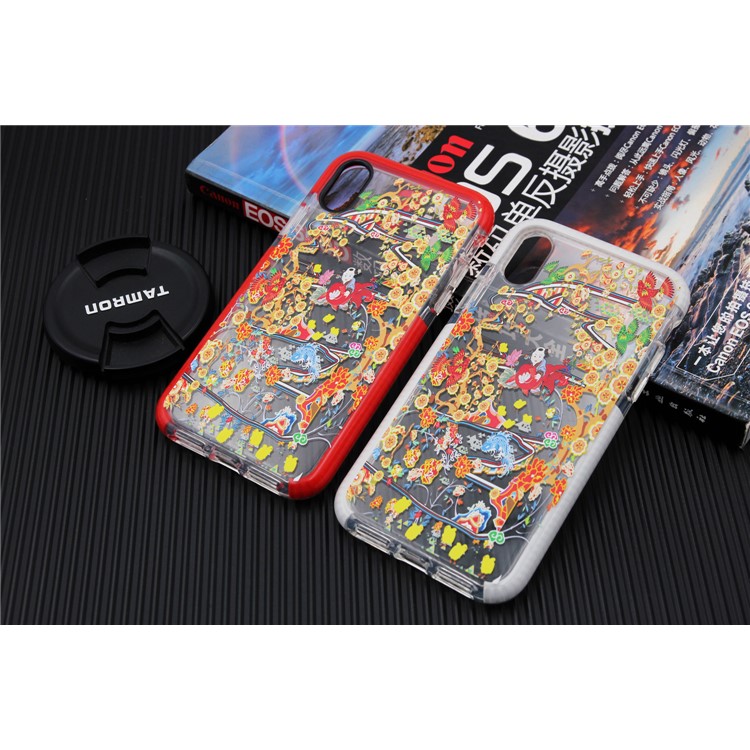 Chinese New Year Style Pattern Printing PC + TPU Hybrid Phone Case for iPhone X (Ten) 5.8 inch - White-9