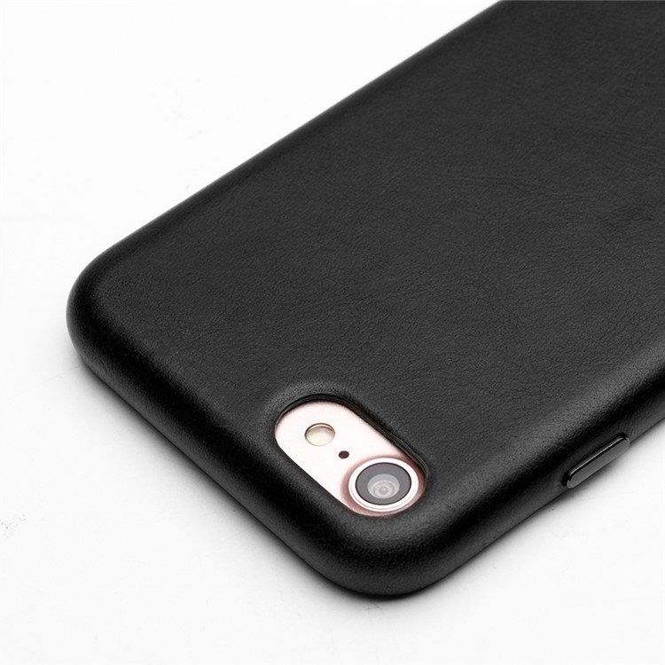 QIALINO Genuine Leather Coated PC Mobile Phone Back Case for iPhone 8/7 4.7 inch - Black-2