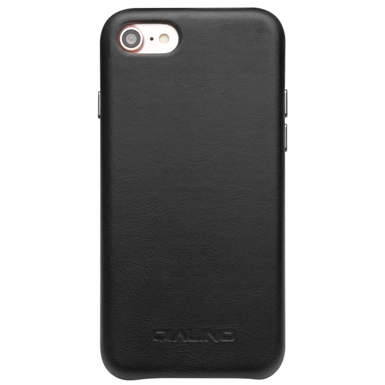 QIALINO Genuine Leather Coated PC Mobile Phone Back Case for iPhone 8/7 4.7 inch - Black-5