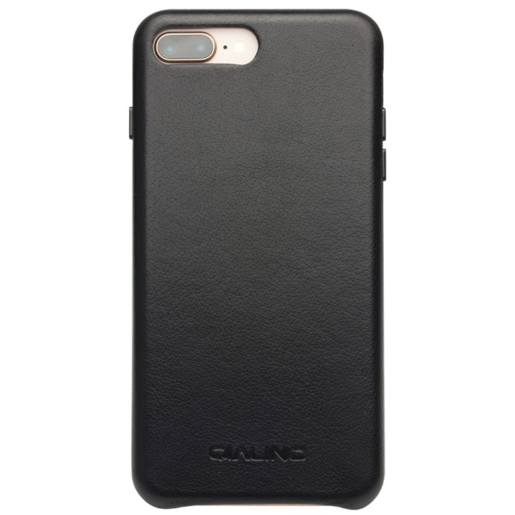QIALINO Genuine Leather Coated PC Mobile Phone Back Case for iPhone 8 Plus/7 Plus 5.5 inch - Black-3