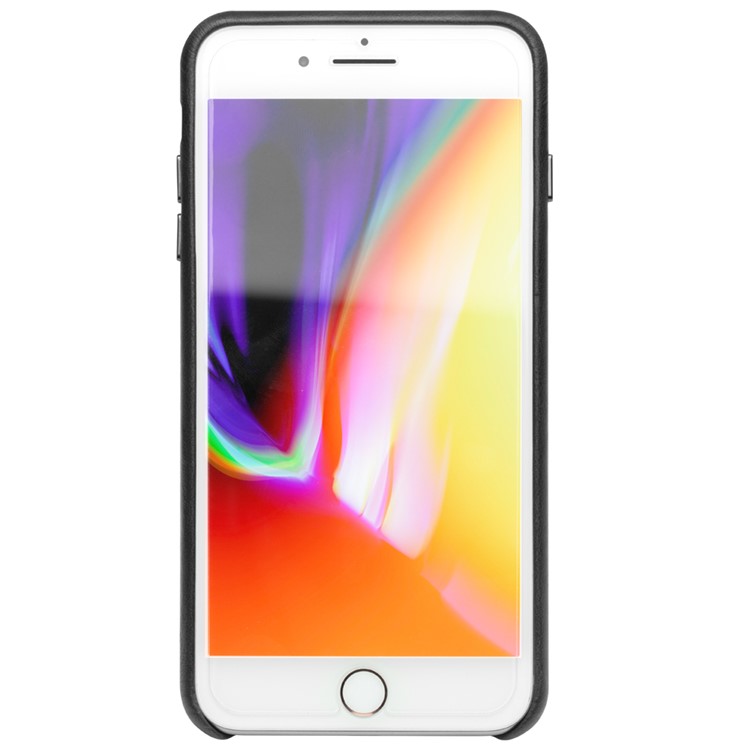 QIALINO Genuine Leather Coated PC Mobile Phone Back Case for iPhone 8 Plus/7 Plus 5.5 inch - Black-4