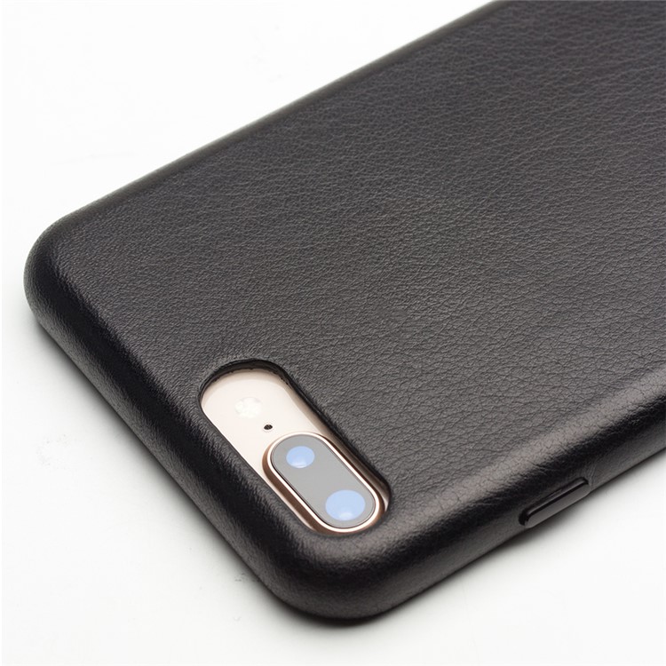 QIALINO Genuine Leather Coated PC Mobile Phone Back Case for iPhone 8 Plus/7 Plus 5.5 inch - Black-5