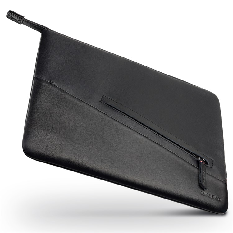 QIALINO Anti-shock Echtes Leder Reißverschluss Tasche Für Ipad Pro 12.9 (2017) / 12,9 Zoll (2015) - Schwarz-4
