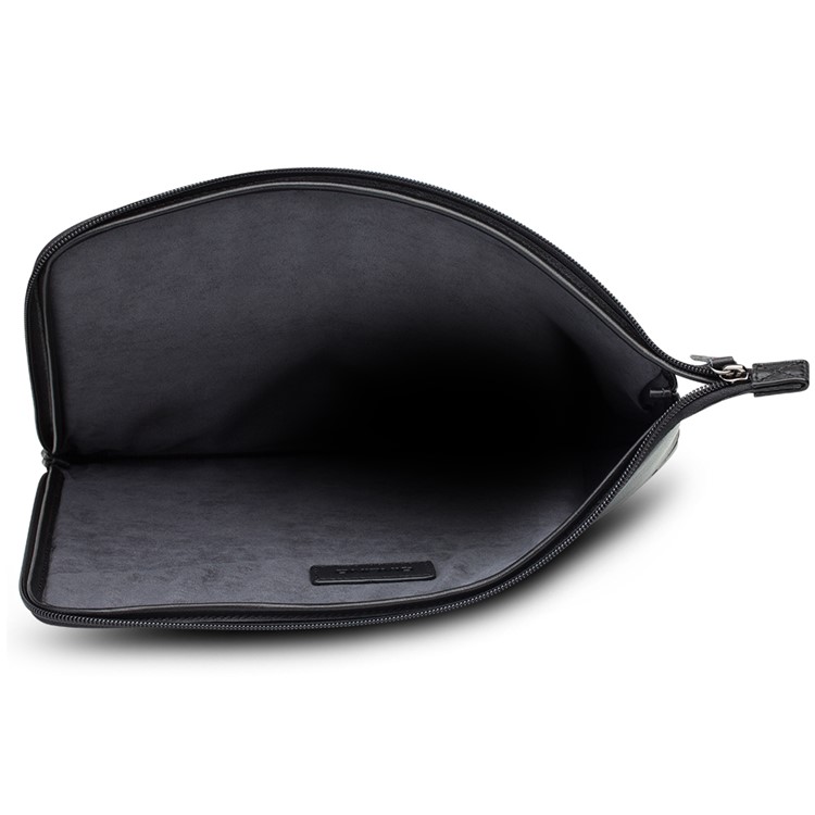 QIALINO Anti-shock Echtes Leder Reißverschluss Tasche Für Ipad Pro 12.9 (2017) / 12,9 Zoll (2015) - Schwarz-6