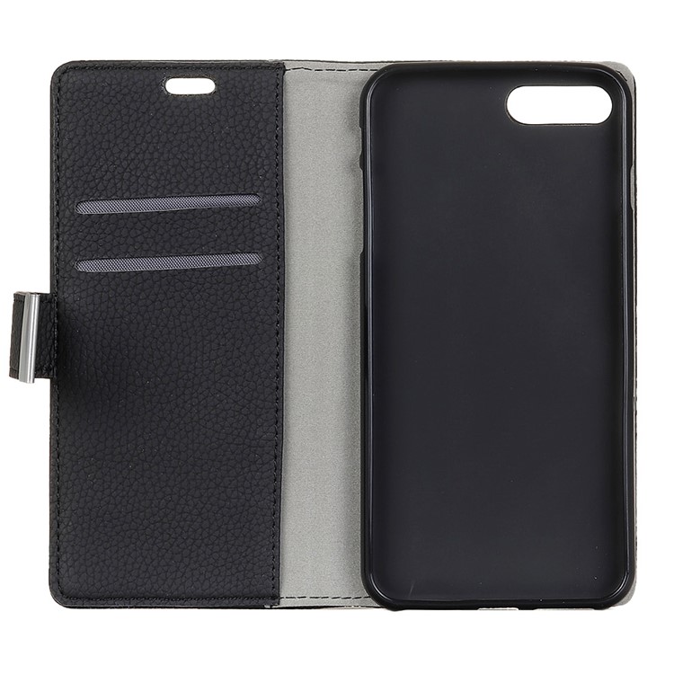 Litchi Texture PU Leather Wallet Stand Mobile Case for iPhone 8 Plus/7 Plus 5.5 inch - Black-2