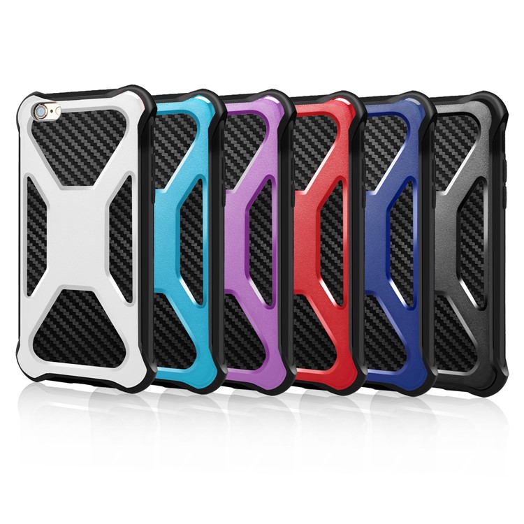 Carbon Fiber Texture PC + TPU Hybrid Drop-proof Case for iPhone 6s Plus/6 Plus 5.5-inch - Black-2