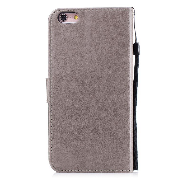 Imprinted Flamingo Pattern Leather Magnetic Case with Strap for iPhone 6s Plus / 6 Plus - Grey-2