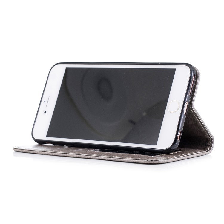 Imprinted Flamingo Pattern Leather Magnetic Case with Strap for iPhone 6s Plus / 6 Plus - Grey-4