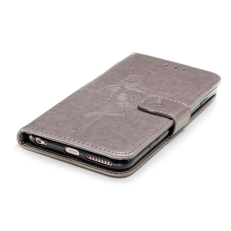 Imprinted Flamingo Pattern Leather Magnetic Case with Strap for iPhone 6s Plus / 6 Plus - Grey-5