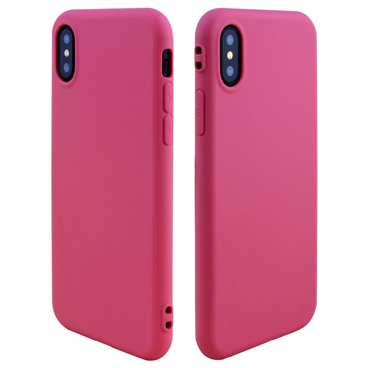 Pure Color Ultra-thin Matte TPU Back Case for iPhone X/10 5.8 inch - Rose-1