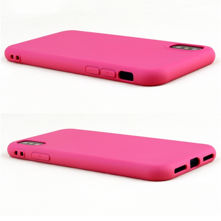 Pure Color Ultra-thin Matte TPU Back Case for iPhone X/10 5.8 inch - Rose-2