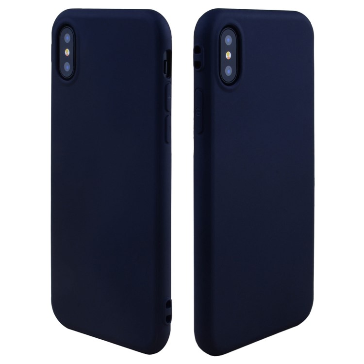

Solid Color Matte TPU Flexible Phone Ultra-thin Back Case for iPhone XS / X 5.8 inch - Dark Blue, iPhone X