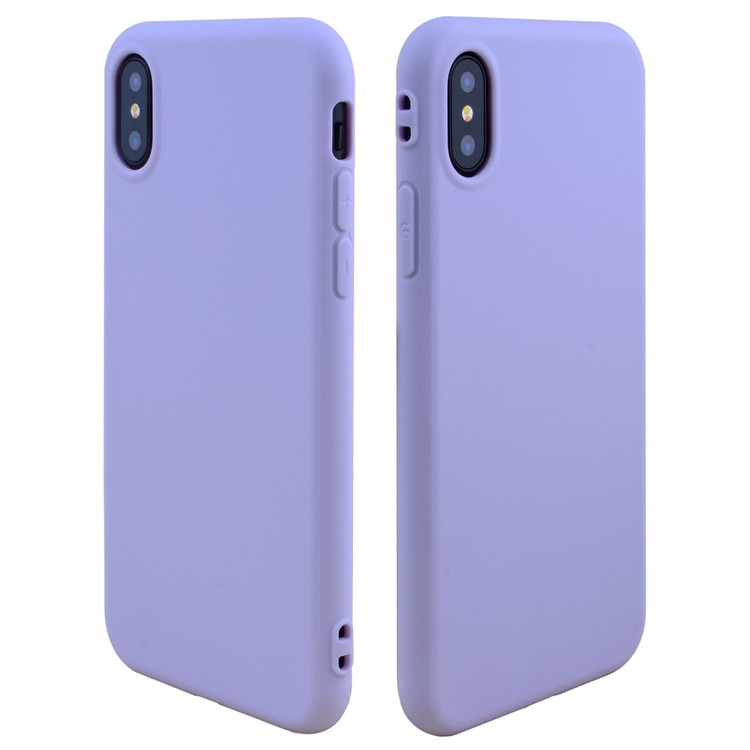 For iPhone X/10 5.8 inch Solid Color Matte TPU Anti-drop Ultra-thin Back Phone Case - Purple-1