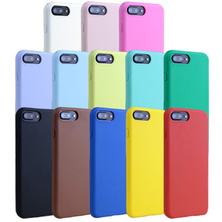 Solid Color Matte TPU Soft Phone Case for iPhone 8 Plus/7 Plus - Black-5