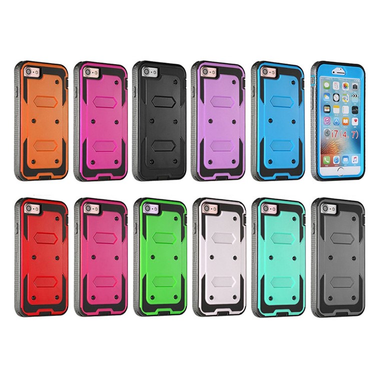 2-in-1 Heavy Duty PC + TPU Belt Clip Kickstand Casing for iPhone 8 / 7 4.7 inch - Black-3