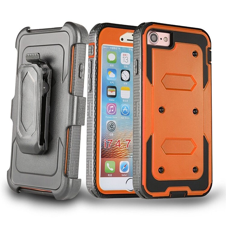 

2-in-1 Heavy Duty PC + TPU Belt Clip Kickstand Mobile Case for iPhone 8 / 7 4.7 inch - Orange, iPhone 8