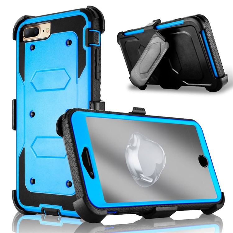 

2-in-1 Heavy Duty PC + TPU Belt Clip Kickstand Shell for iPhone 8 Plus / 7 Plus 5.5 inch - Blue