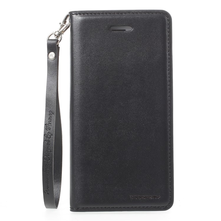 MERCURY GOOSPERY Blue Moon Wallet Leather Phone Case with Lanyard for iPhone 6s / 6 - Black-3