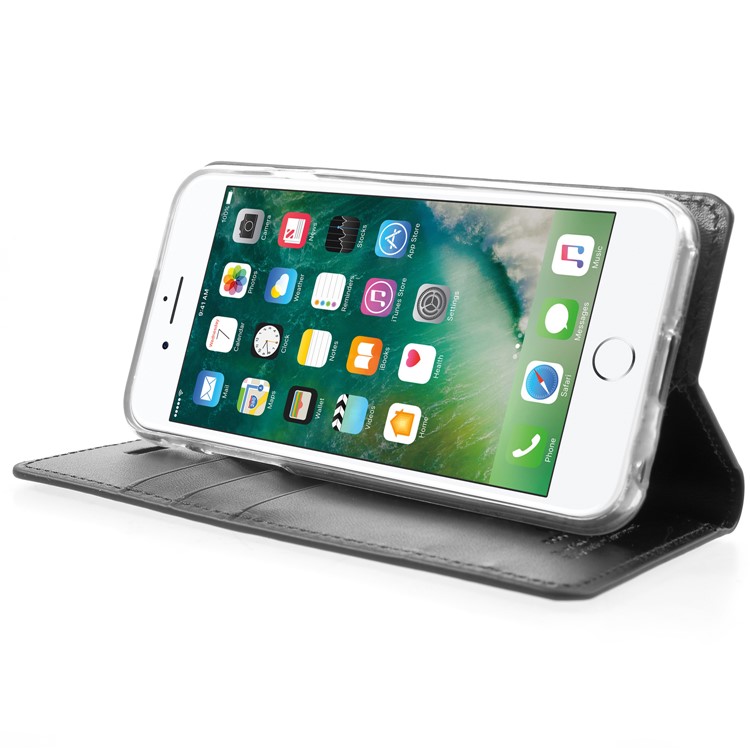 MERCURY GOOSPERY Blue Moon Wallet Leather Phone Case with Lanyard for iPhone 6s / 6 - Black-4