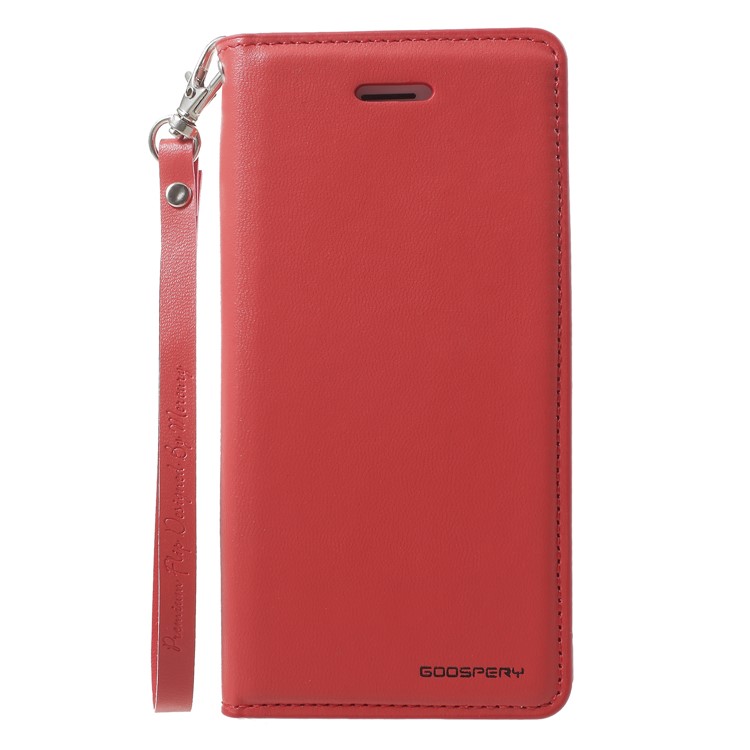 MERCURY GOOSPERY Blue Moon Wallet Leather Case with Lanyard for iPhone 8 / 7 - Red-3